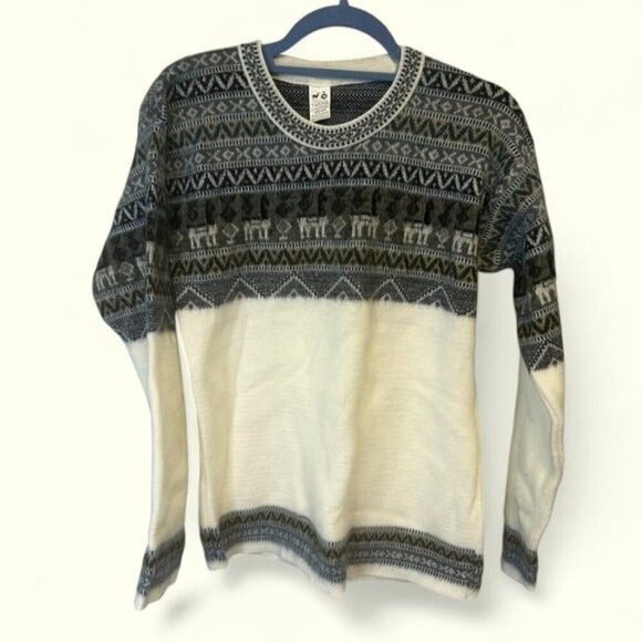 Artesanias Yarina Alpaca and wool blend, stunning fair isle sweater ladies Med - Picture 1 of 12
